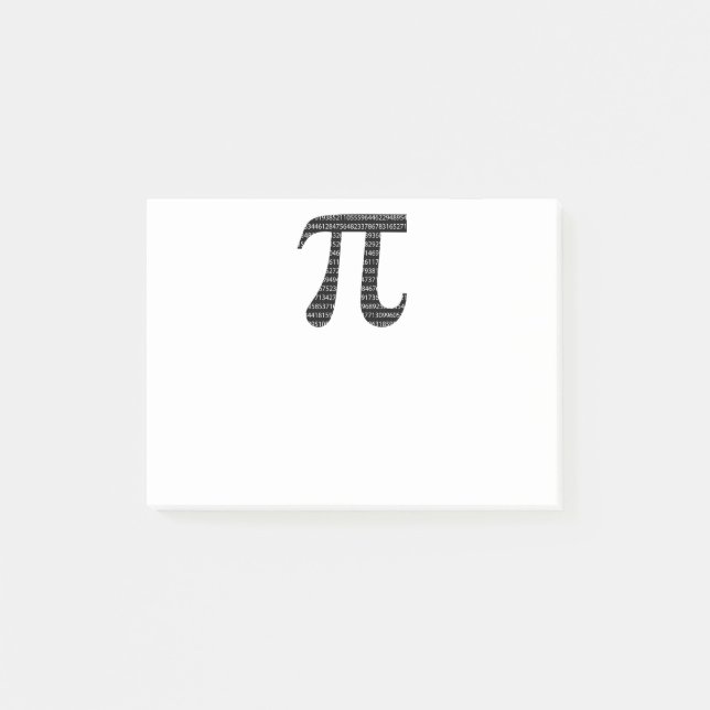 Originalsvart nummer pi dag, matematisk symbol post-it block (Framsida)