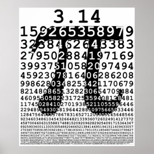 Originalsvart nummer pi dag, matematisk symbol poster