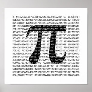 Originalsvart nummer pi dag, matematisk symbol poster