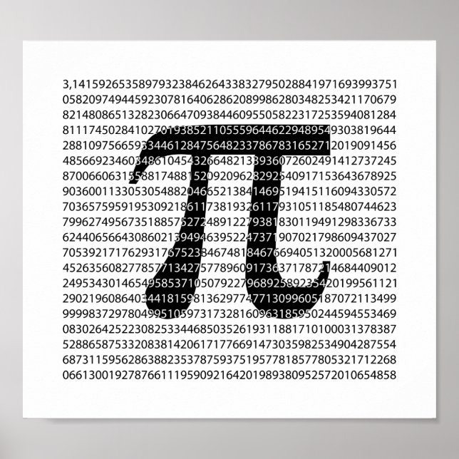 Originalsvart nummer pi dag, matematisk symbol poster (Framsidan)
