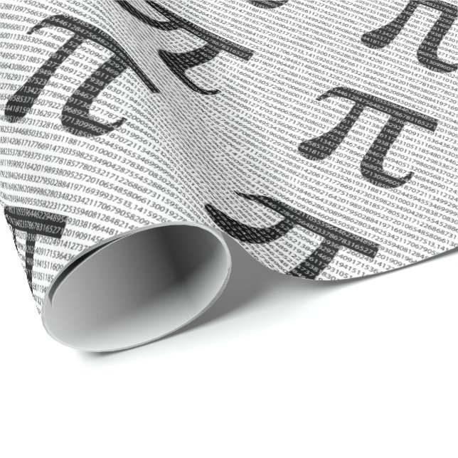 Originalsvart nummer pi dag, matematisk symbol presentpapper (Rullad Hörn)
