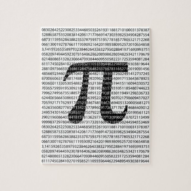 Originalsvart nummer pi dag, matematisk symbol pussel (Vertikal)