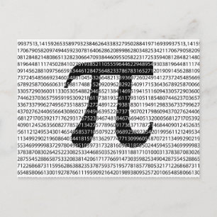 Originalsvart nummer pi dag, matematisk symbol vykort
