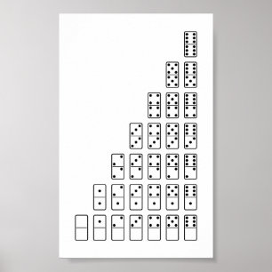 Originalsymboler för svart och vitt Domino Poster