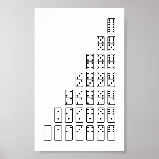 Originalsymboler för svart och vitt Domino Poster (Framsidan)