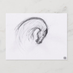 Originalteckning 2 Häst År Zodiak vykort