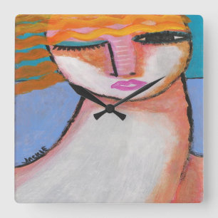 Originalteckning av Abstrakt Fyrkantig Klocka