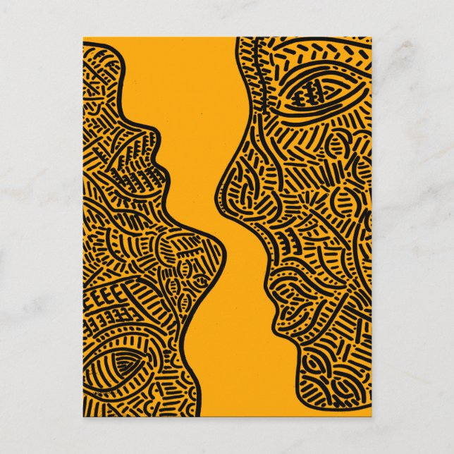 Originalteckning av abstrakt vykort (Framsida)