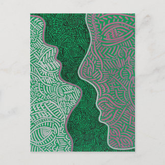 Originalteckning av abstrakt vykort