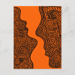 Originalteckning av abstrakt vykort