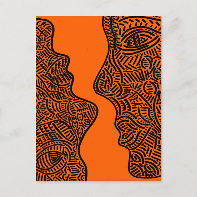 Originalteckning av abstrakt vykort (Framsida)