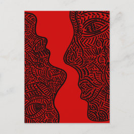 Originalteckning av abstrakt vykort