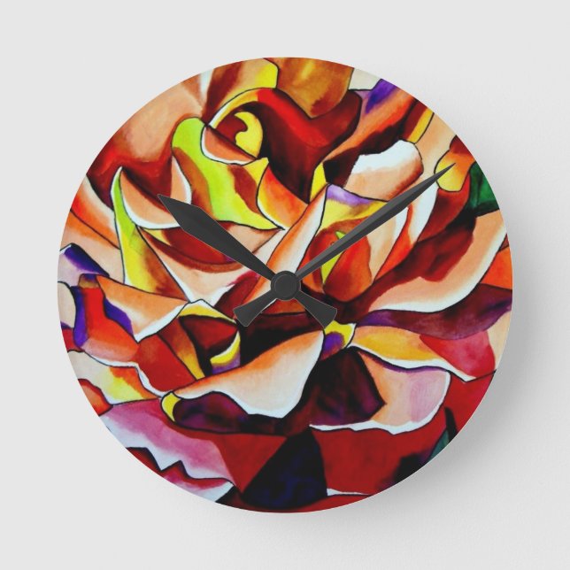 Originalteckning av regnbågssolnedgång i Ro Rund Klocka (Framsida)