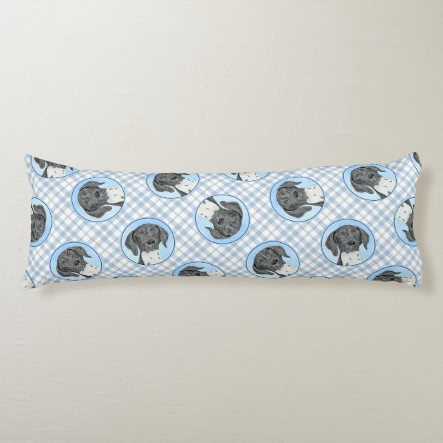 Originalteckning av tysk kortfärgad pekare kroppskudde (Framsidan)