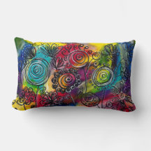 Originalteckning av vit färgfull Blomsterträdgård