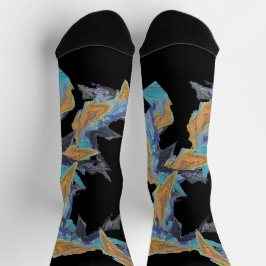 Originalteckning i blå och Orange skuggor