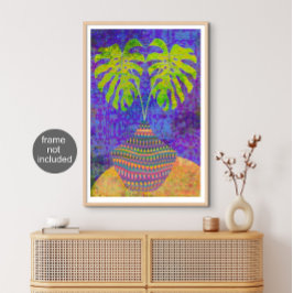 Originalteckningsmonstera löv fototryck
