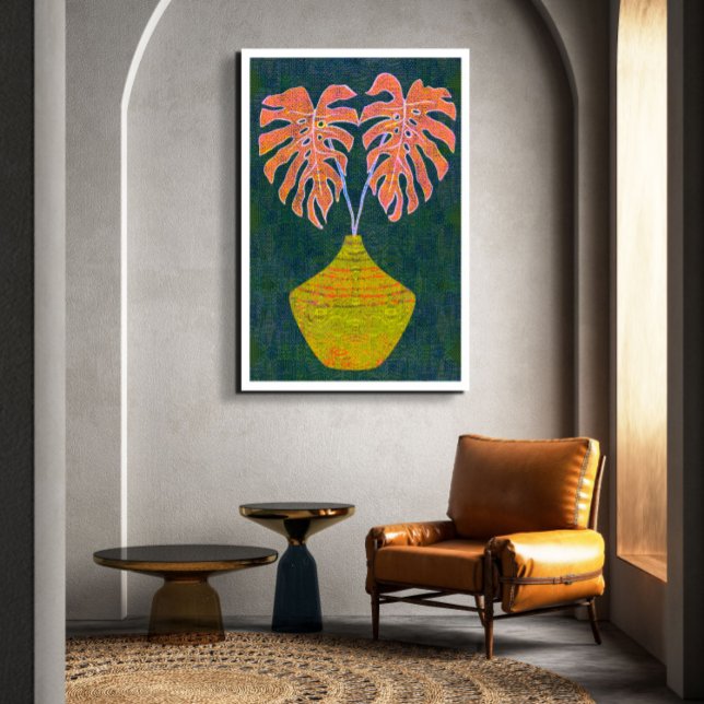 Originalteckningsmonstera löv poster (Skapare uppladdad)