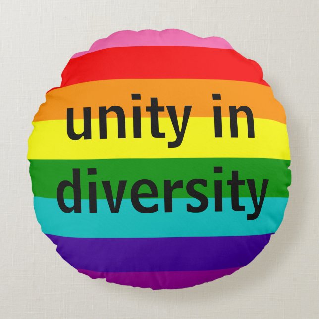 Originaltext 8 Rand Rainbow Flagga HGBT Anpassning Rund Kudde (Framsidan)