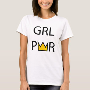 Originaltext, GIRL POWER Brev W lika med krona T Shirt