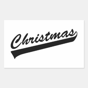 Originaltextdesign ord CHRISTMAS Rektangulärt Klistermärke