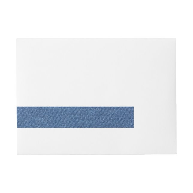 Originaltextilvävnad blå mode jean denim etikettband (Framsidan)