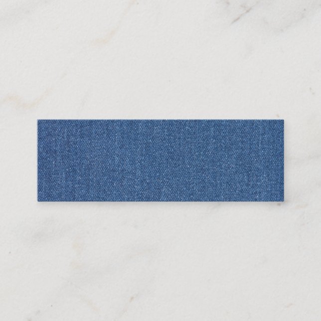 Originaltextilvävnad blå mode jean denim mini visitkort (Framsida)