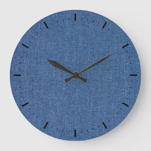Originaltextilvävnad blå mode jean denim stor klocka