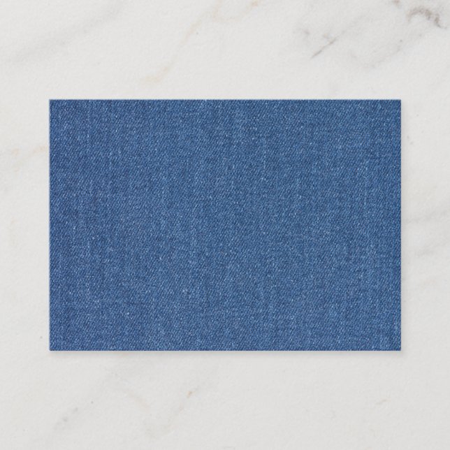 Originaltextilvävnad blå mode jean denim visitkort (Framsida)