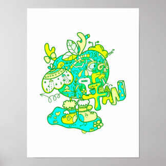 Originalutskrift av Grönten Apple för jultomte i K Poster