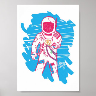 Originalutskrift av kärlek och astronauter poster