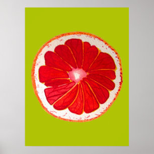 Originalvattenfärg för popup-rosa, grapefrukt poster