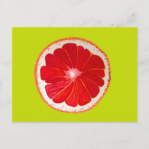 Originalvattenfärg för popup-rosa, grapefrukt vykort