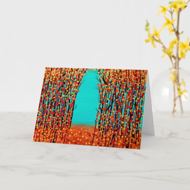 originell abstrakt konst Höstfärg Kort (Gul blomma)