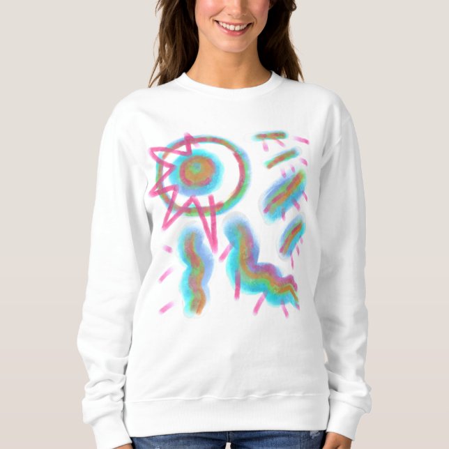 Originell Abstrakt Slitbar Konst T Shirt (Framsida)