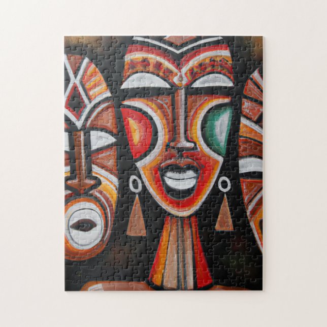 Originell afrikansk maskkonst  pussel (Vertikal)