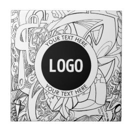 Originell modern linjekonst & din logotyp kakelplatta