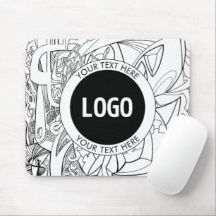 Originell modernt linje konst & din logotyp musmatta