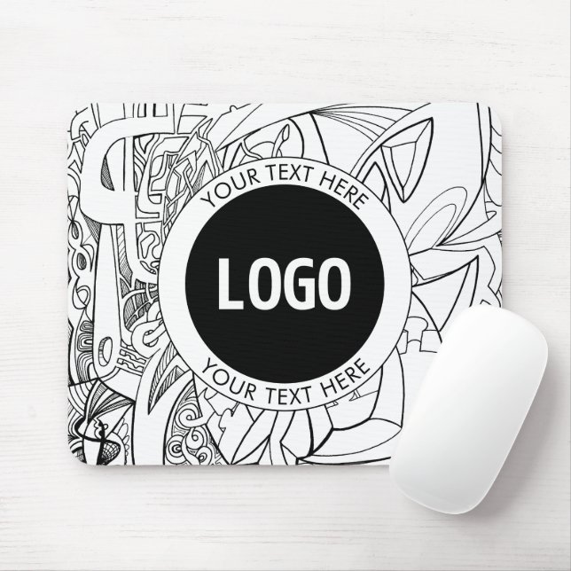 Originell modernt linje konst & din logotyp musmatta (Med mus)