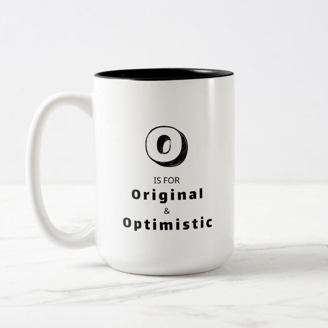 Originell och Optimistisk O - Personlig Lyx Två-Tonad Mugg (Vänster)