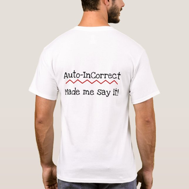 Oriktigt Auto-Korrekt för passkontroll som göras T Shirt (Baksida)