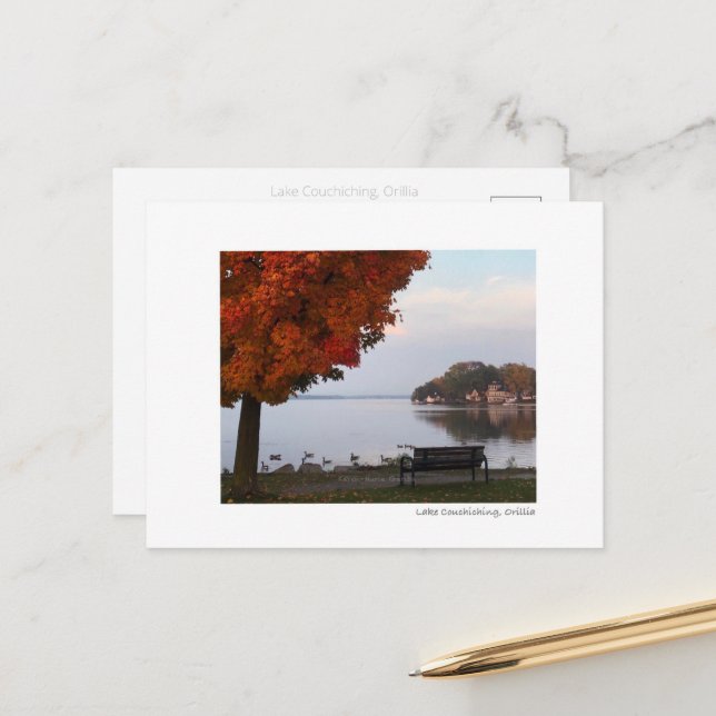 Orillia Sjö Couchiching Canada Photography Vykort (Fram/Back In Situ)
