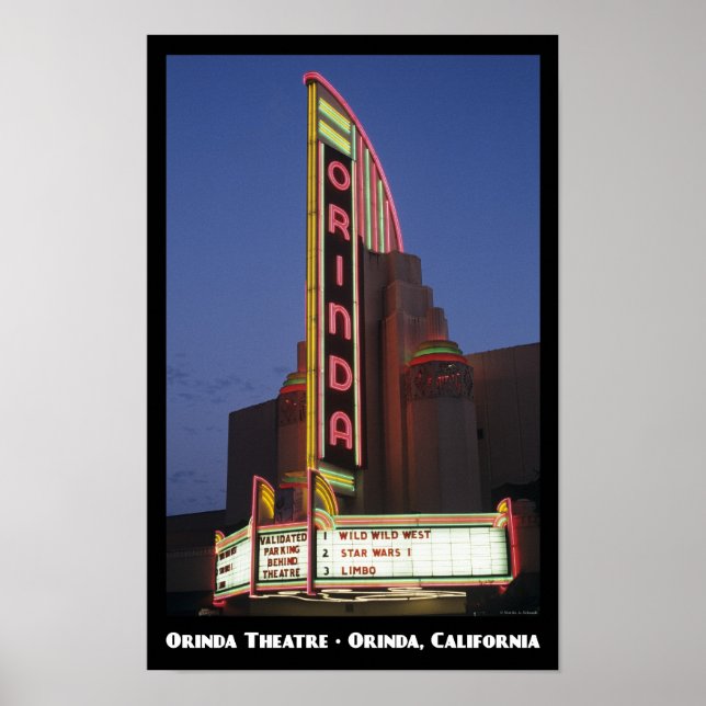 Orinda Theater 11 x 17 Poster (Framsidan)