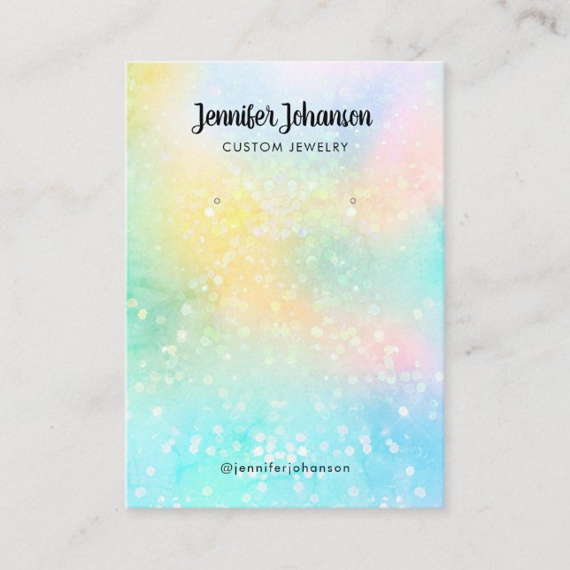 Öring av smyckeshållare i glitter, Holografiskt, P Visitkort (Framsida)