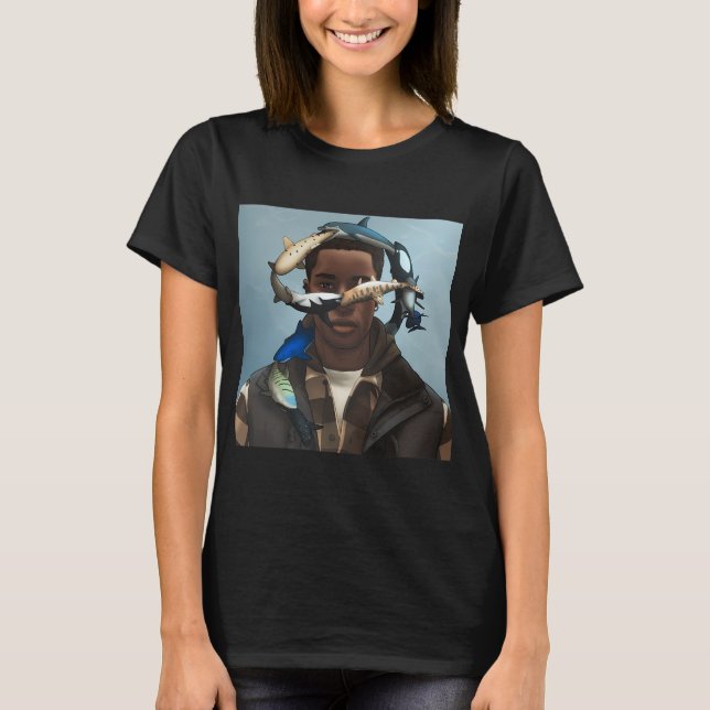 Öring, det fiskande t shirt (Framsida)