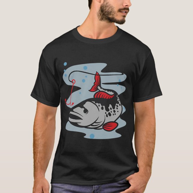 Öring fiskkrok t shirt (Framsida)