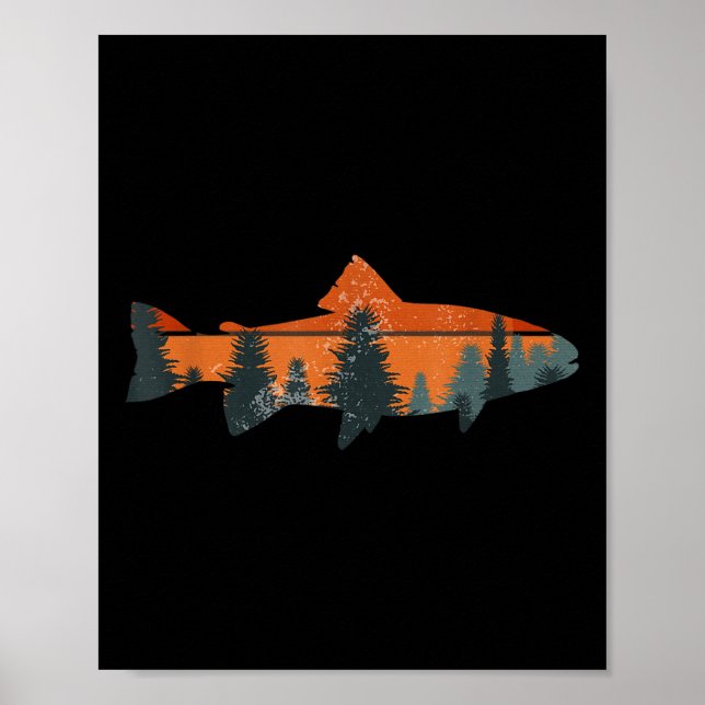 Öring Flugfiske Natur Utomhus Fiskare Present  Poster (Framsidan)