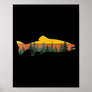 Öring Flugfiske Utomhus Skog Natur Vilda Djur F Poster