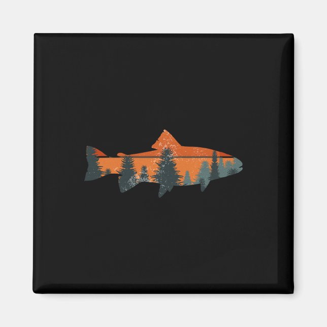 Öring Flygfiske Natur utomhusfiskare Gift Magnet (Framsidan)