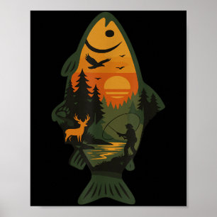 Öring Flygfiske utomhus Forest Nature Wildlife S Poster
